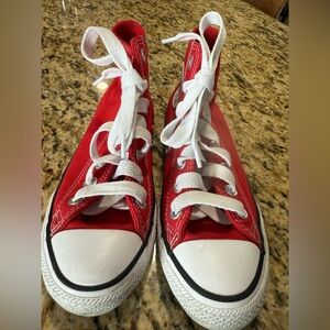 Converse Kids Red and White High-Top Sneakers